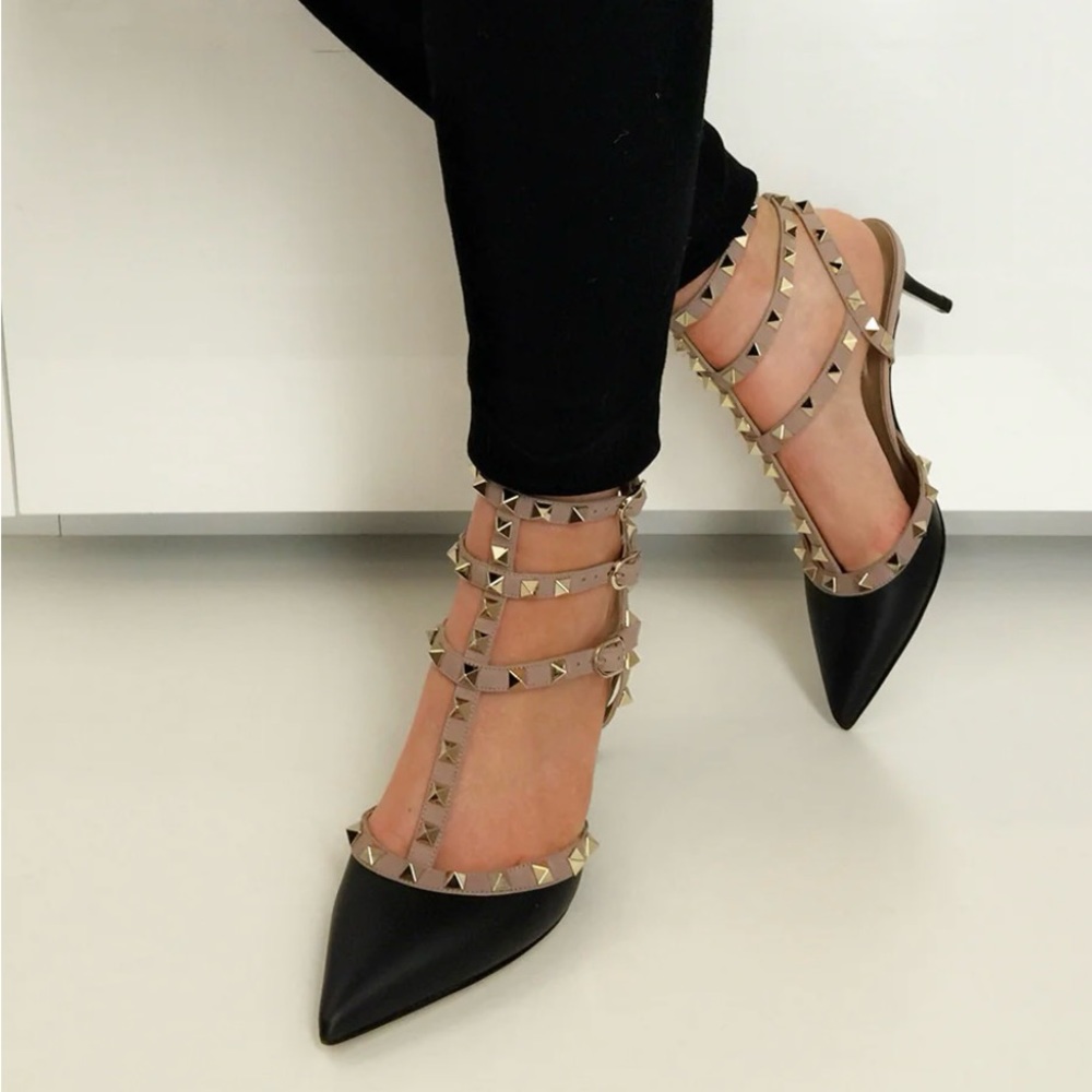 Authentic ROCKSTUD CAGED PUMP 65MM